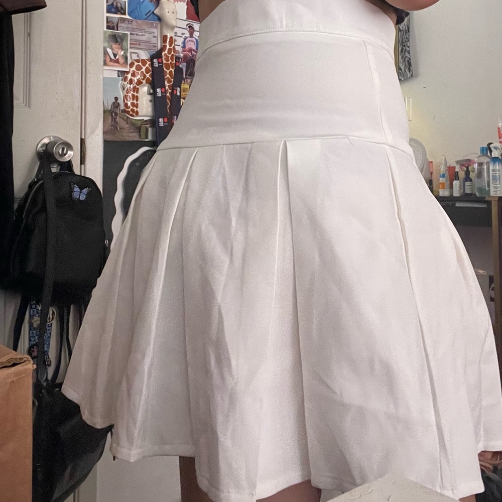 White tennis skirt